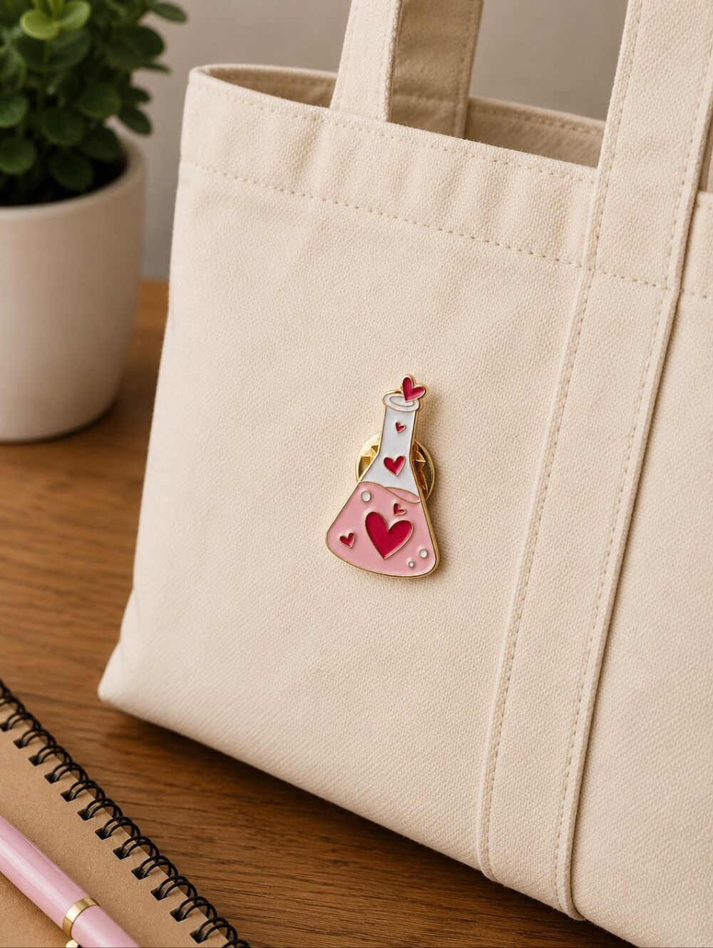 Love Potion Flask Heart Science Enamel Pin
